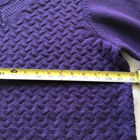 Croft&Barrow Plus Size Purple V Neck Sweater Sz2X Cotton Blend Pre-Owned - Picture 8 of 8